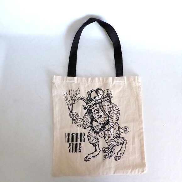 NEW KRAMPUS STORE HOLIDAY EUROPEAN CHRISTMAS BAD CHILDREN CANVAS TOTE BAG - Picture 2 of 7